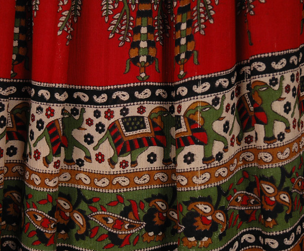 Street Wear Rayon Skirt with Tribal Style Print