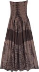 High Waist Cotton Skirt Dress in Brown Tie Dye [8365]