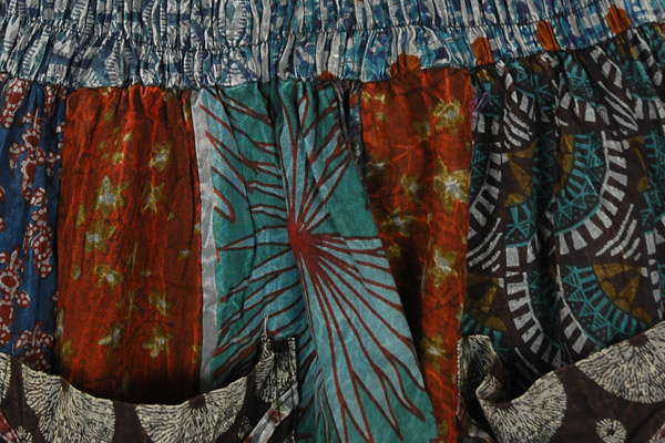 Shades Of The Sea Artsy Patchwork Harem Pants