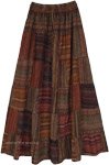 Alternative Stripe Patchwork Peasant Skirt [8378]