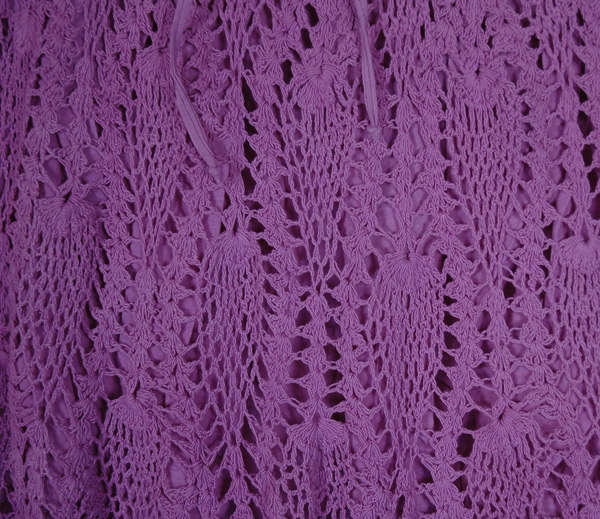 All Crochet Pattern Long Cotton Skirt in Purple