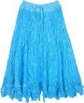 Azure Skies All Over Crochet Pattern Handknit Long Skirt