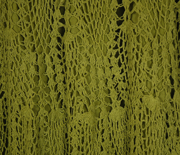XL Pickle Green Bohemian Crochet Cotton Long Skirt