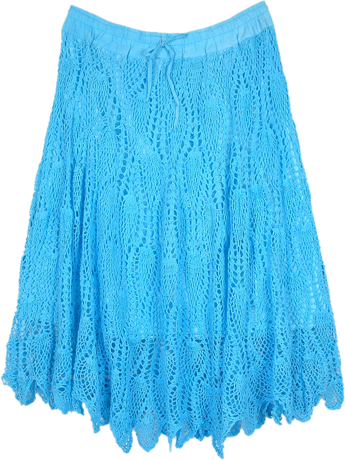 Blue Skies Plus Size Cotton Crochet Long Skirt