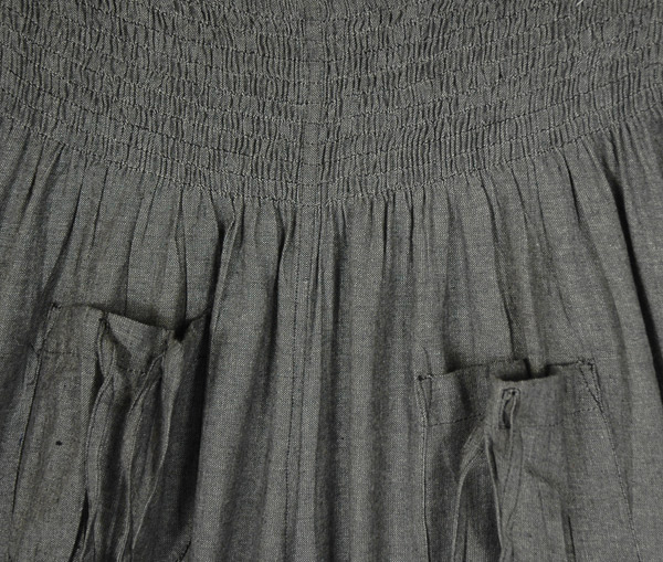 Mountain Grey Cotton Crop Side Ruched Pants