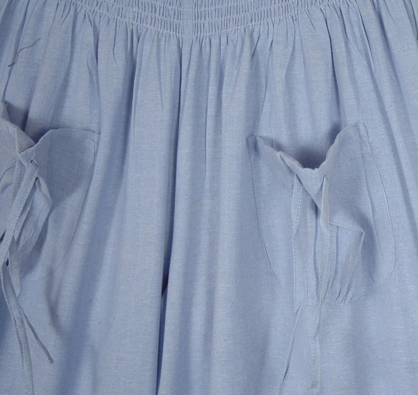 Sky Blue Crop Side Ruched Pants in Cotton | Blue | Wide-Leg-Culottes ...