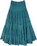 Womens Casual Midi Skirt in Teal Blue [8437]