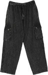 Smokey Effect Unisex Cargo Pants with Flap Pockets [8444]