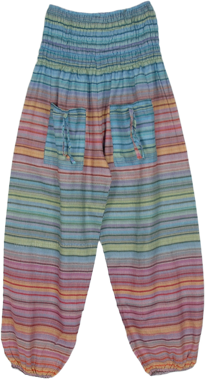 Flamboyant Stripes Yoga Harem Pants