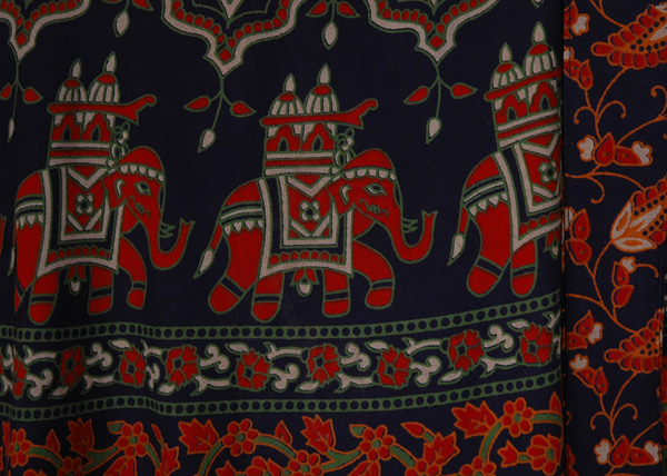 Floral Royal Navy Elephant Wrap Around Skirt