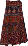 Floral Royal Navy Elephant Wrap Around Skirt