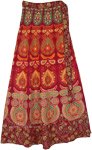 Cotton Printed Maroon Wrap Skirt Made in India [8452]