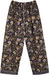 Cotton Floral Printed Pajama Pants with Elastic Waist