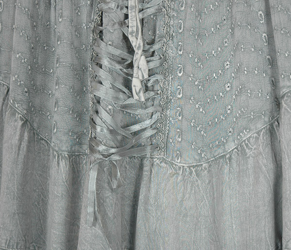 Frosted Silver Medieval Western Hanky Hem Skirt