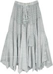 Sage Grey Handkerchief Hem Costume Long Skirt [8499]