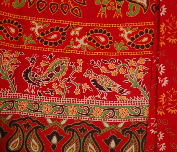 Ethnic indian Printed Cotton Maxi Wrap Skirt | Red | Wrap-Around-Skirt ...