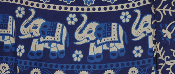 Prussian Blue Elephant Wrap Around Skirt