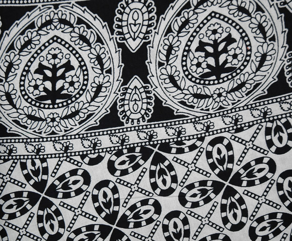 Bohemian Paisley Black and White Wrap Around Skirt