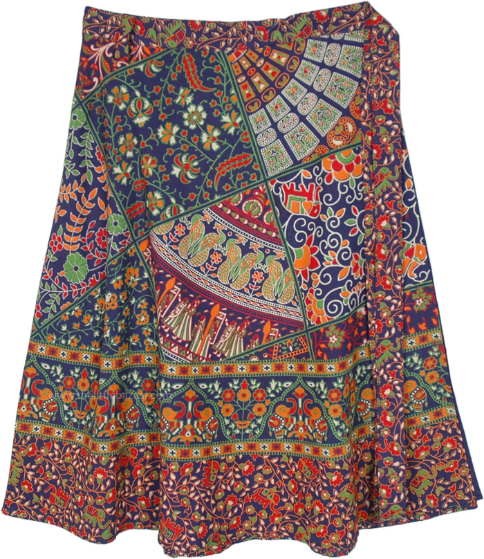 Full Ethnic Floral Gypsy Plus Size Wrap Around Skirt