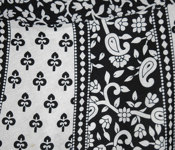 Floral and Paisley Plus Short Wrap Skirt in Black And White