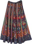 Ethnic Printed Long Skirt with Adjustable Waist [8517]