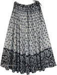 Madhubani Gypsy indian Long Style Skirt with Drawstring