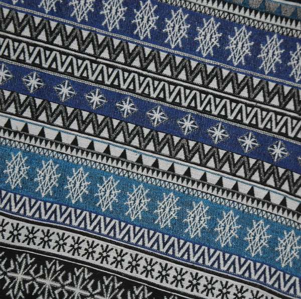 Frost Blue Tribal Vibes Striped Pattern Harem Pants