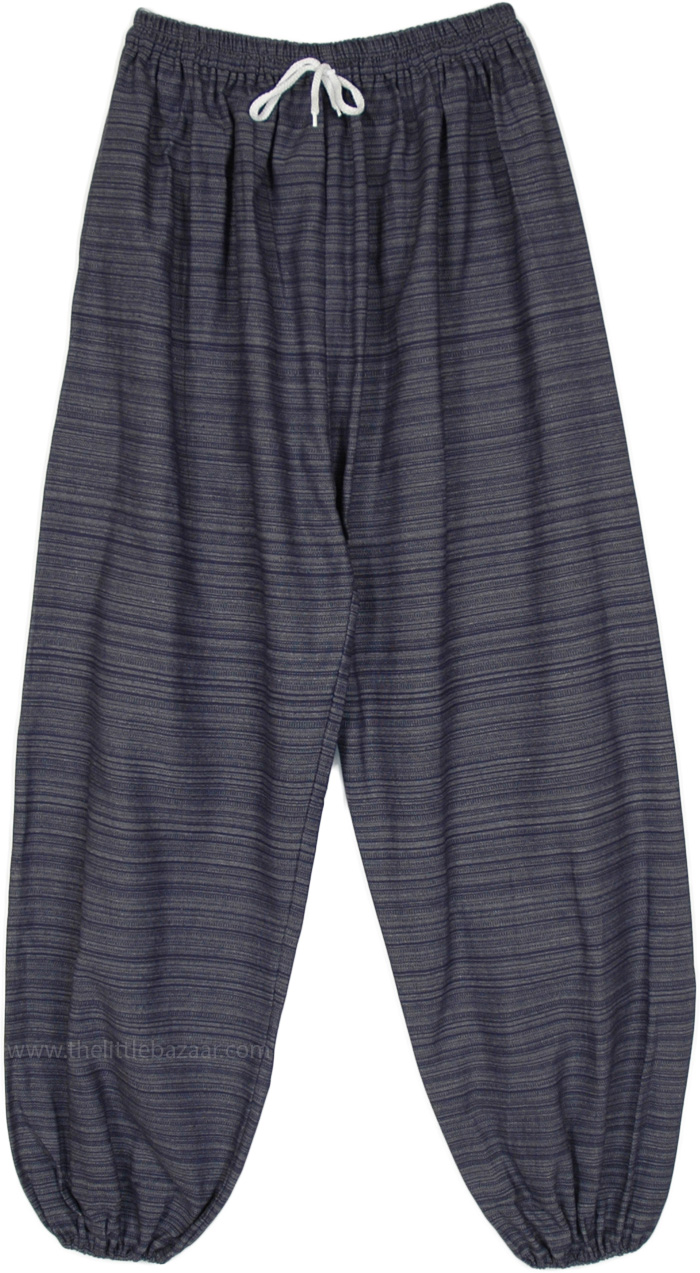 Grey Chateau Hippie Harem Pants with Elastic Drawstring Waist