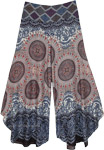 Aquatic Splash Tie Dye Style Printed Harem Pants