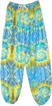 Summer Colors Printed Rayon Pants with Elastic Bottom [8546]