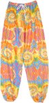 Summer Colors Printed Rayon Pants with Elastic Bottom [8548]