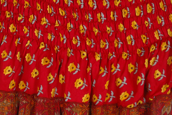 Phoenix Paisley Silk Blend Red Skirt Dress