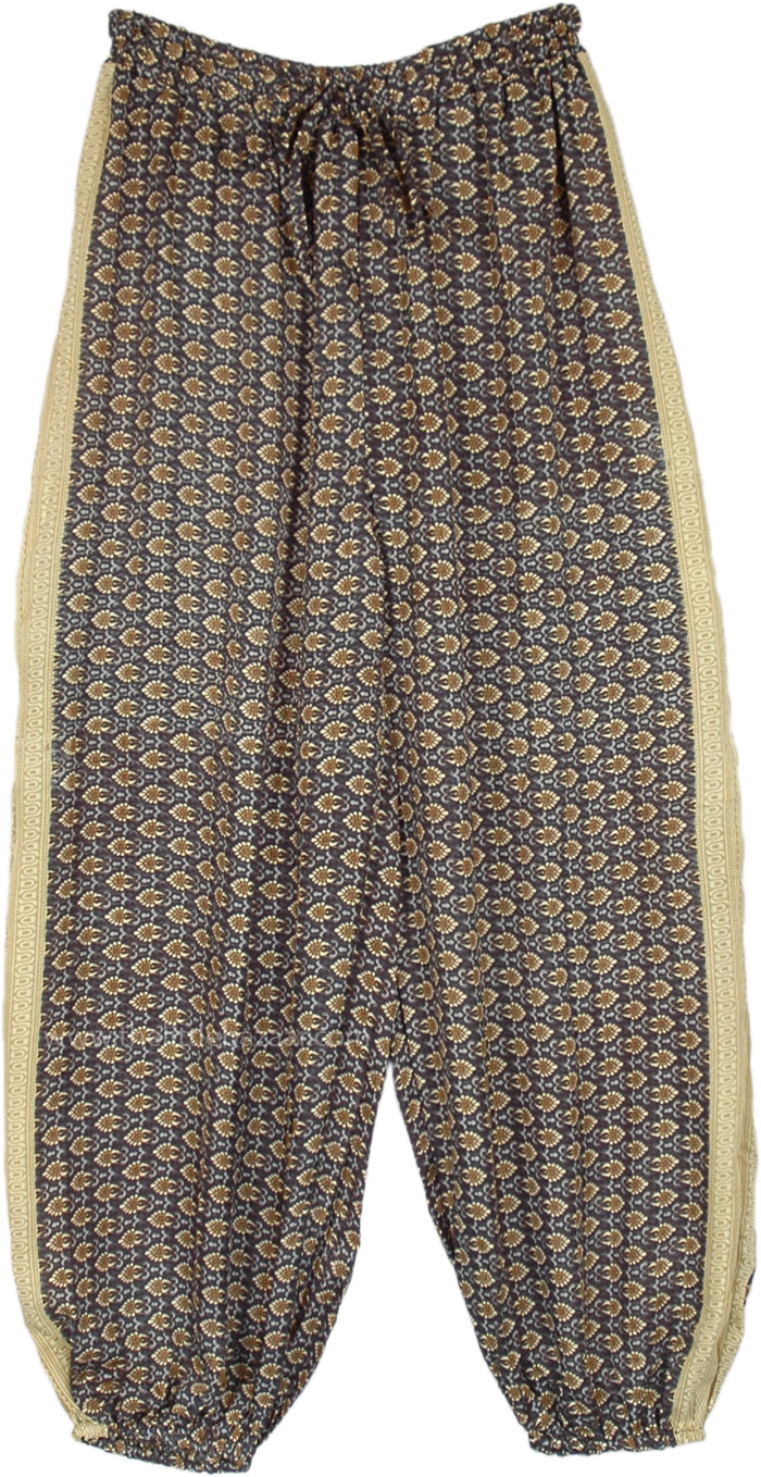 Sale:$18.99 Light and Breezy Gold Stripe Harem Pants | Beige | Split ...