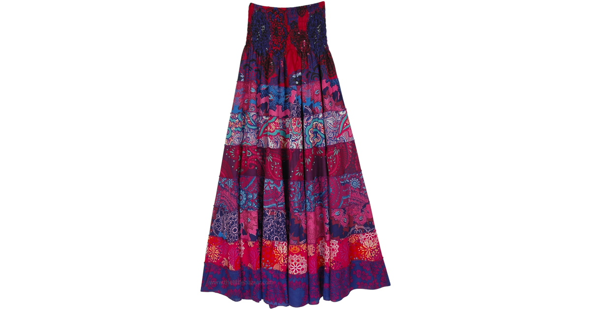 Dreamy Wonderland Printed Skirt Dress with Smocked Waist ...