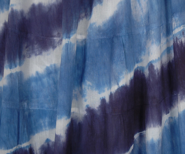 Tropical Waves Tie Dyed Long Cotton Skirt