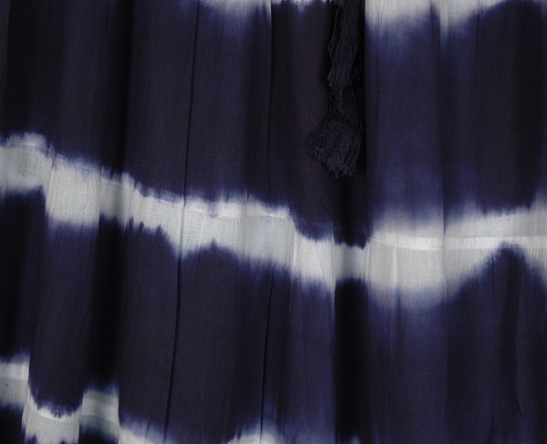 ink Blue Summer Waves Tie Dyed Long Cotton Skirt