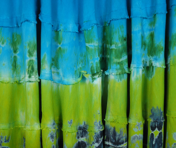 Shore Blues Tie Dye Tiered Rayon Skirt