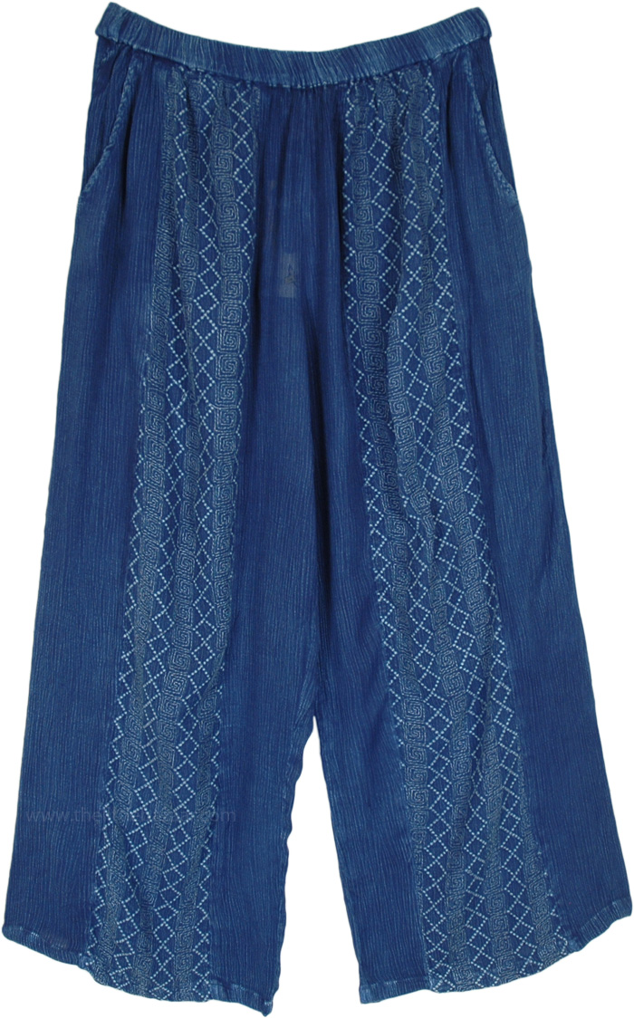 indigo Blue Bohemian Lounge Capri Pants