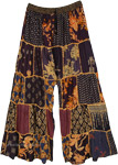 Night Bloom Boho Dori Trousers with Patterned Patchwork