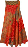 Floral Flow Bright Bohemian Reversible Wrap Skirt