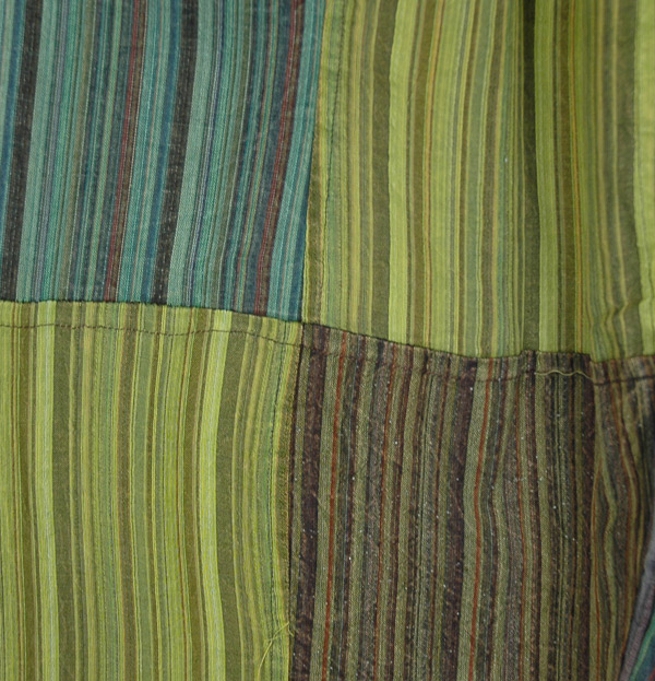 Green Game Striped Patchwork Hippie Harem Cotton Pants