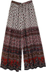 Traditional Indian Print Wide Leg Bohemian Pants [8643]