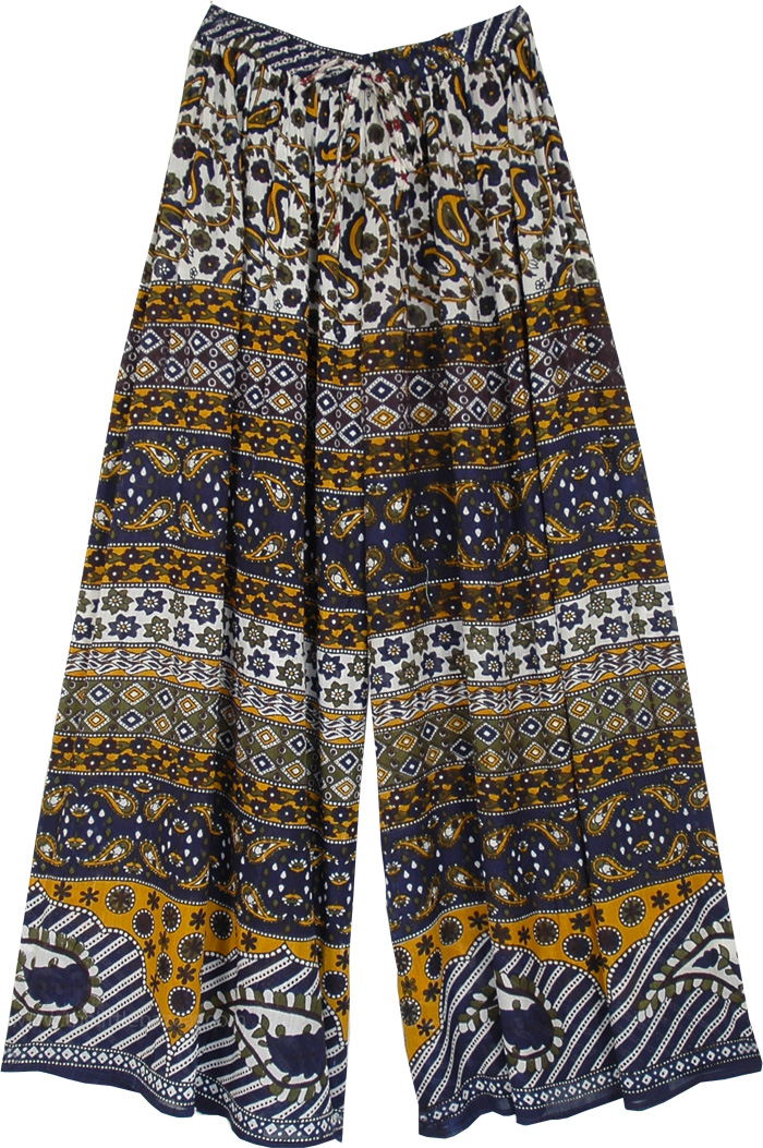 Royal indian Palace Palazzo Pants with Paisley Print | Multicoloured ...