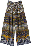Green Amber Woven Cotton Patchwork Lounge Trousers