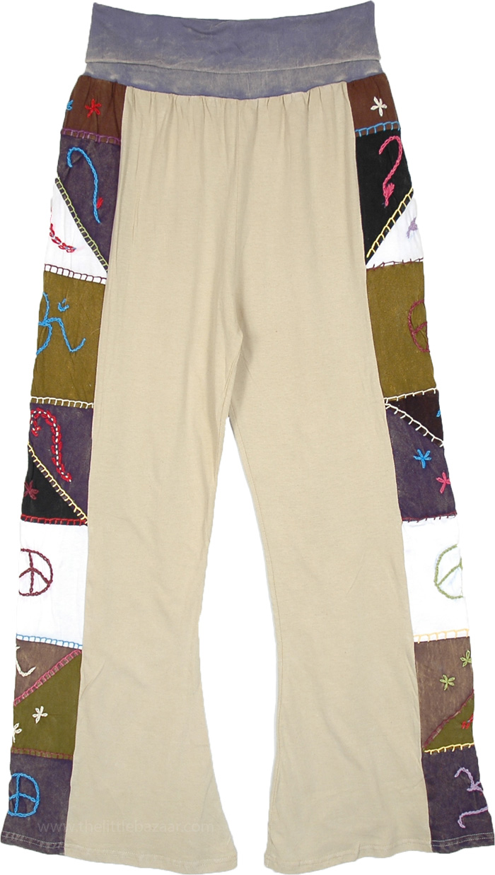Vanilla Nuts Hippie Pants with Side Embroidery