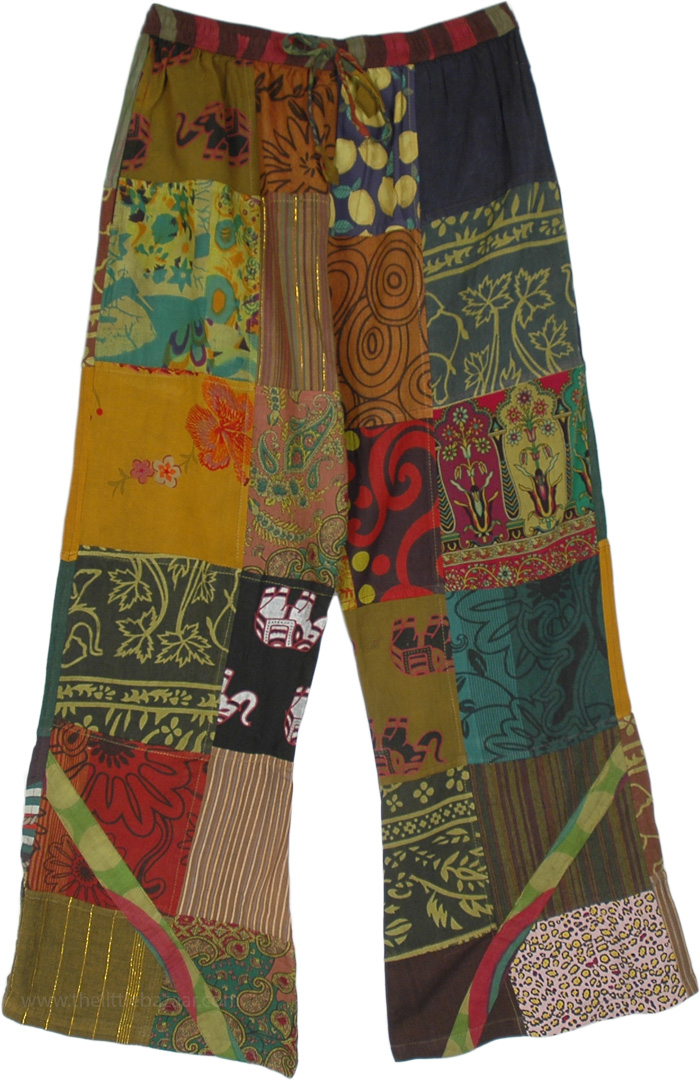 Gypsy Dreams Handmade Patchwork Trousers | Multicoloured | Split-Skirts ...