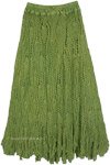 Jade Green All Over Crochet Pattern Knit Skirt  [8675]