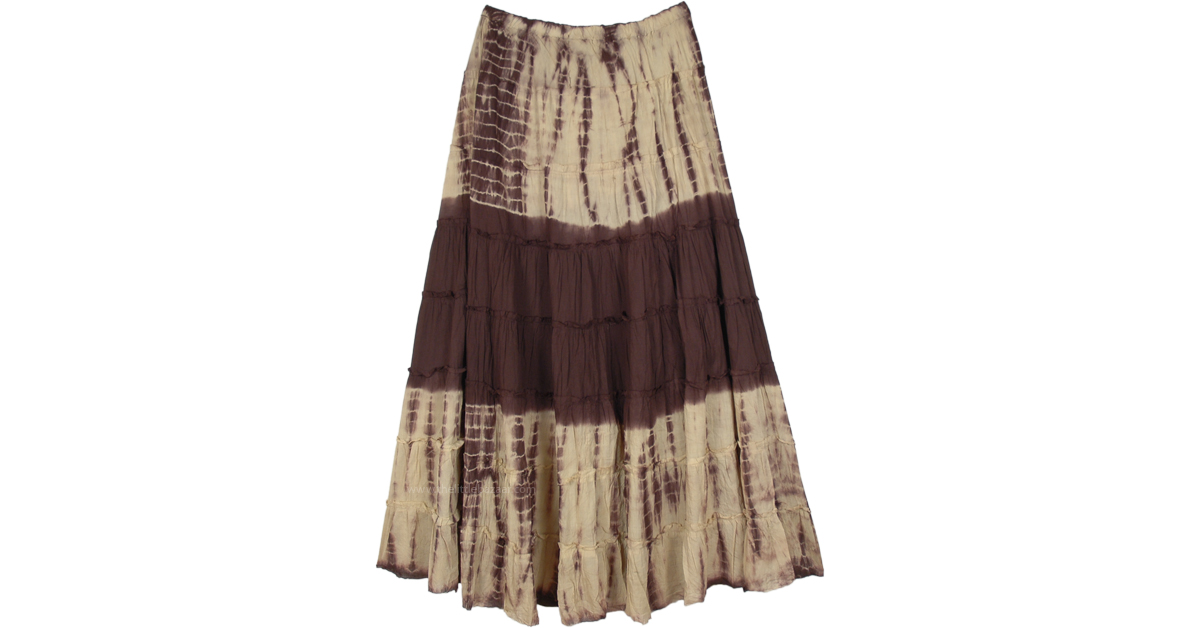tiered cotton maxi skirt