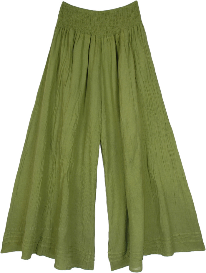 Solid Color Cotton Pant in Olive Green : BMX45