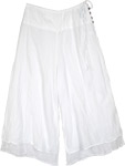 Chamomile Dreams White Cotton Wide Leg Pants